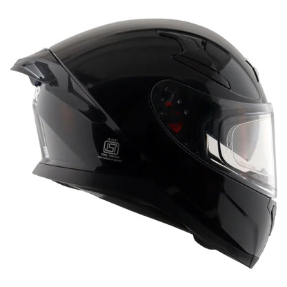 Axor Apex Solid ISI ECE DOT Certified Matt Black Full Face Dual Visor Helmet for Men and Women with Pinlock Fitted Outer Clear Visor and Inner Smoke Sun Visor