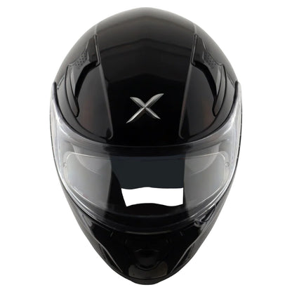 Axor Apex Solid ISI ECE DOT Certified Matt Black Full Face Dual Visor Helmet for Men and Women with Pinlock Fitted Outer Clear Visor and Inner Smoke Sun Visor