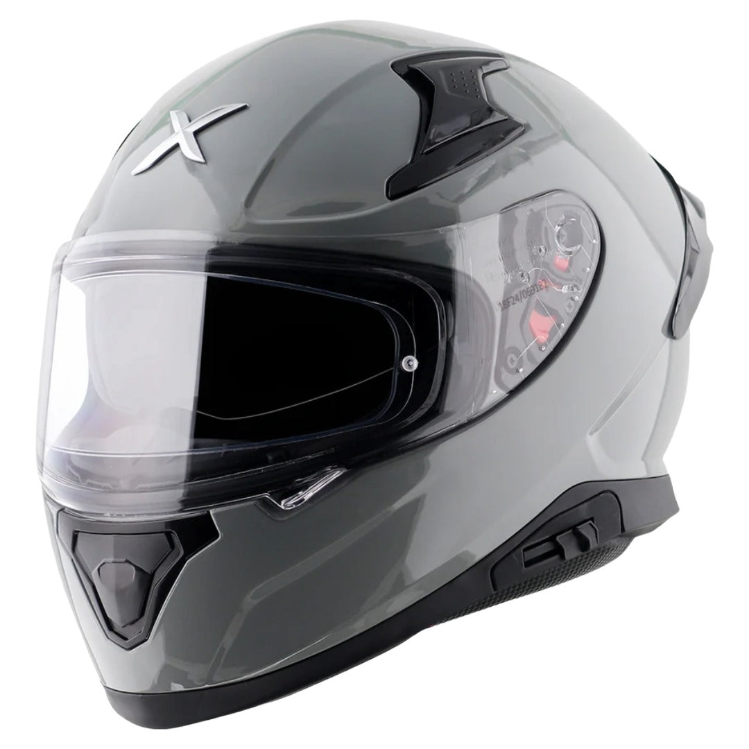 Axor Apex Solid ISI ECE DOT Certified Matt Black Full Face Dual Visor Helmet for Men and Women with Pinlock Fitted Outer Clear Visor and Inner Smoke Sun Visor