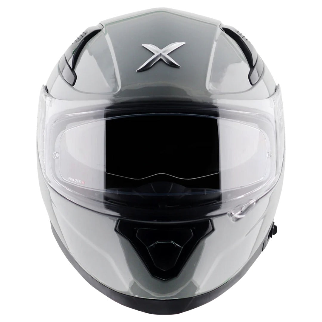 Axor Apex Solid ISI ECE DOT Certified Matt Black Full Face Dual Visor Helmet for Men and Women with Pinlock Fitted Outer Clear Visor and Inner Smoke Sun Visor