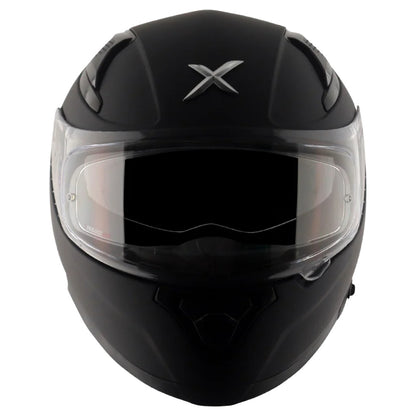 Axor Apex Solid ISI ECE DOT Certified Matt Black Full Face Dual Visor Helmet for Men and Women with Pinlock Fitted Outer Clear Visor and Inner Smoke Sun Visor