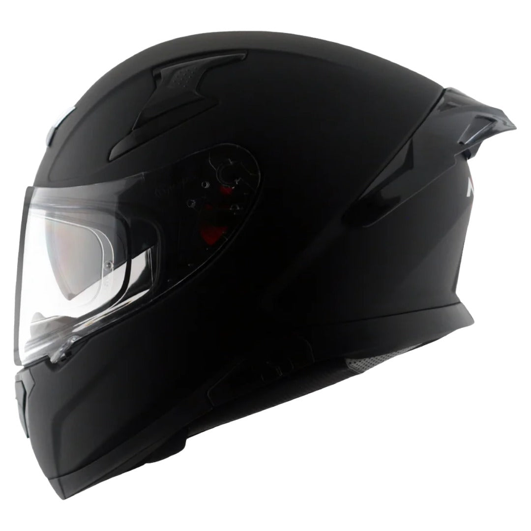 Axor Apex Solid ISI ECE DOT Certified Matt Black Full Face Dual Visor Helmet for Men and Women with Pinlock Fitted Outer Clear Visor and Inner Smoke Sun Visor