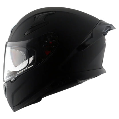 Axor Apex Solid ISI ECE DOT Certified Matt Black Full Face Dual Visor Helmet for Men and Women with Pinlock Fitted Outer Clear Visor and Inner Smoke Sun Visor