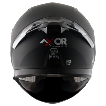 Axor Apex Solid ISI ECE DOT Certified Matt Black Full Face Dual Visor Helmet for Men and Women with Pinlock Fitted Outer Clear Visor and Inner Smoke Sun Visor