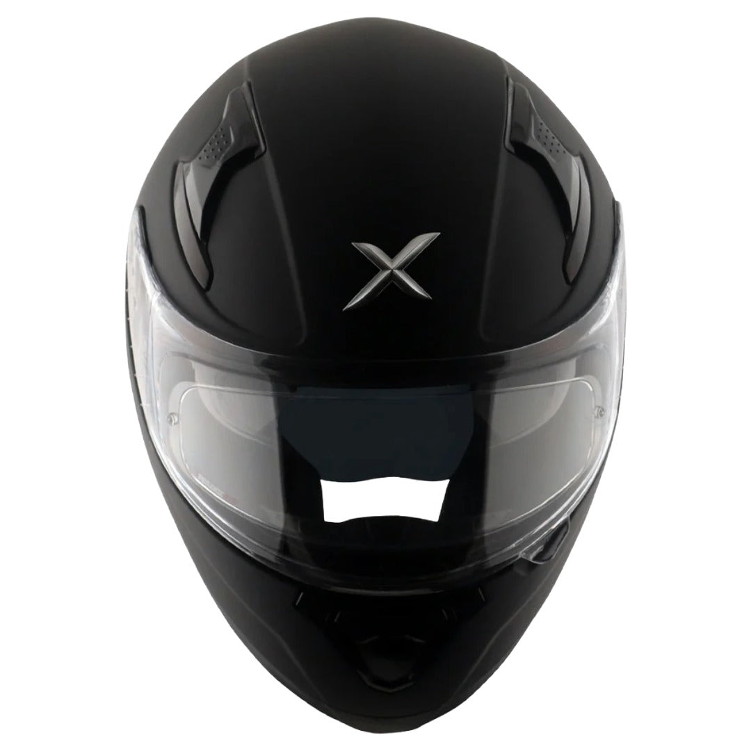 Axor Apex Solid ISI ECE DOT Certified Matt Black Full Face Dual Visor Helmet for Men and Women with Pinlock Fitted Outer Clear Visor and Inner Smoke Sun Visor
