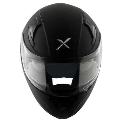 Axor Apex Solid ISI ECE DOT Certified Matt Black Full Face Dual Visor Helmet for Men and Women with Pinlock Fitted Outer Clear Visor and Inner Smoke Sun Visor