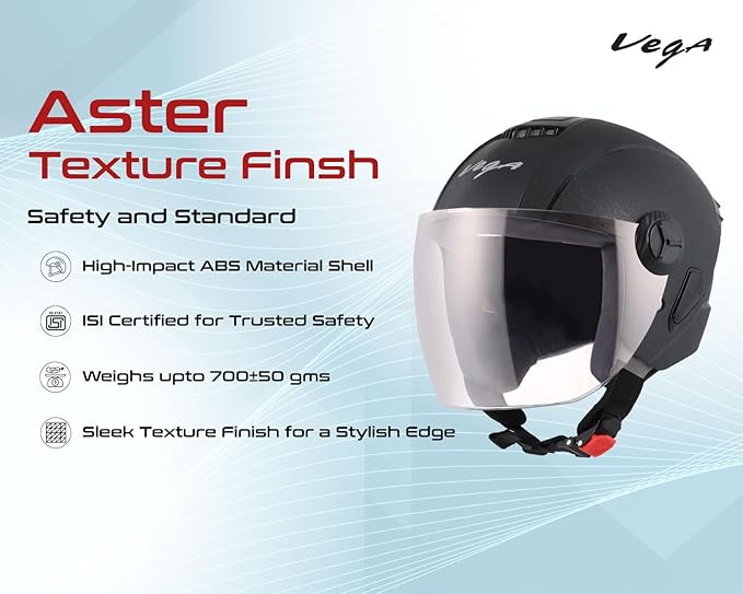 GUB Vega Aster ISI Certified Helmet Rough Finish Black