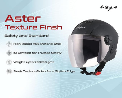 Vega Aster ISI Certified Helmet Rough Finish Black