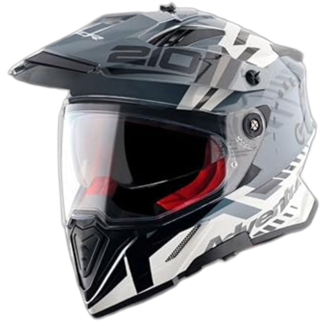 Axor X-Cross Speedometer ISI ECE and DOT Certified Premium Off-Road Full Face Helmet with Pinlock Fitted Dual Visors and Stylish Peak