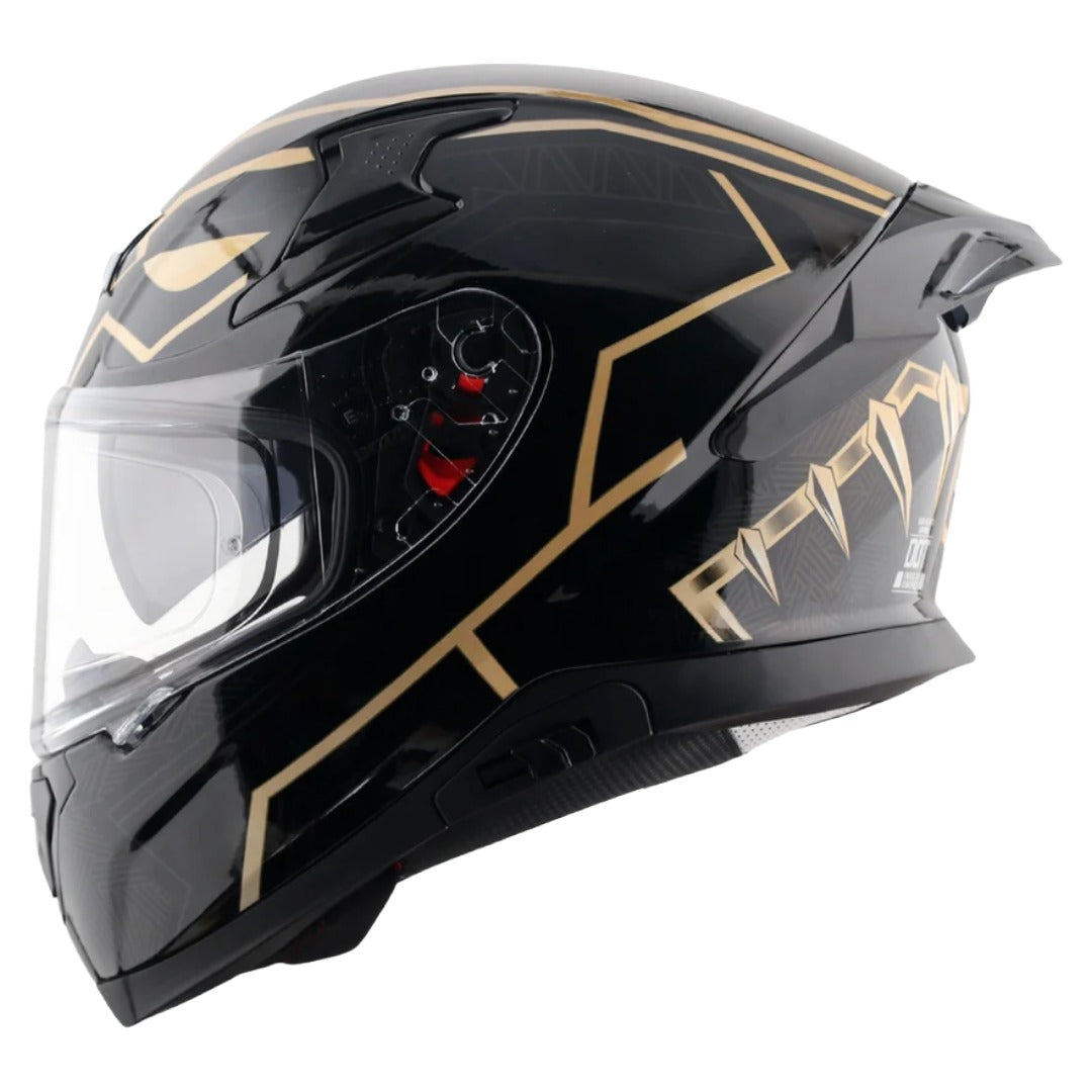 Axor Apex Marvel Black Panther ISI ECE and DOT Certified Full Face Helmet for Men and Women with Dual Visors