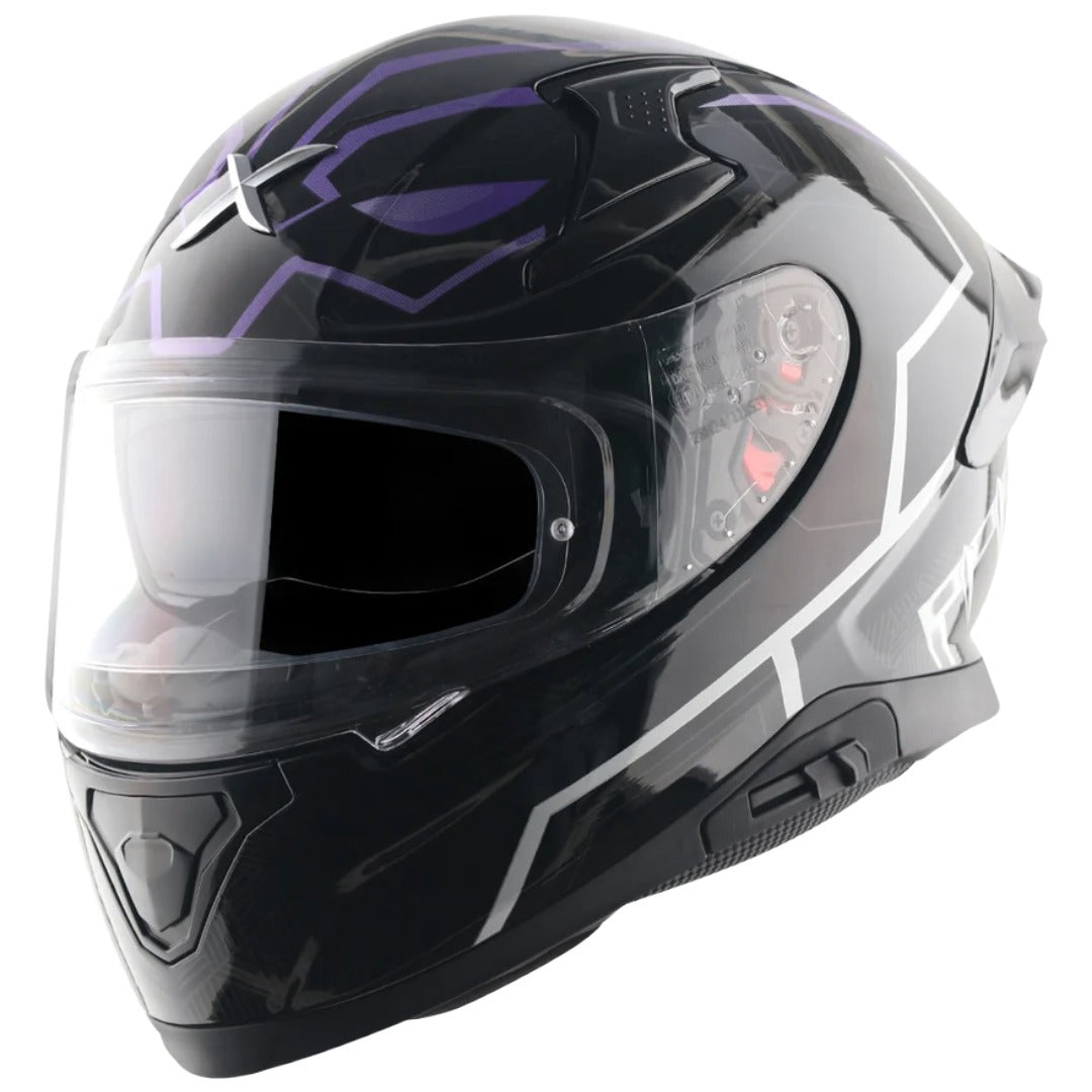 Axor Apex Marvel Black Panther ISI ECE and DOT Certified Full Face Helmet for Men and Women with Dual Visors