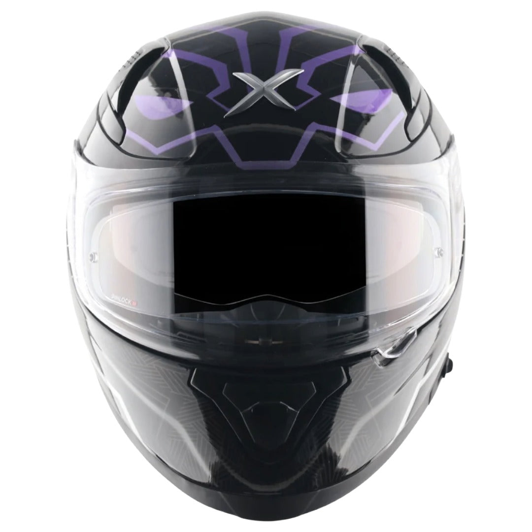 Axor Apex Marvel Black Panther ISI ECE and DOT Certified Full Face Helmet for Men and Women with Dual Visors