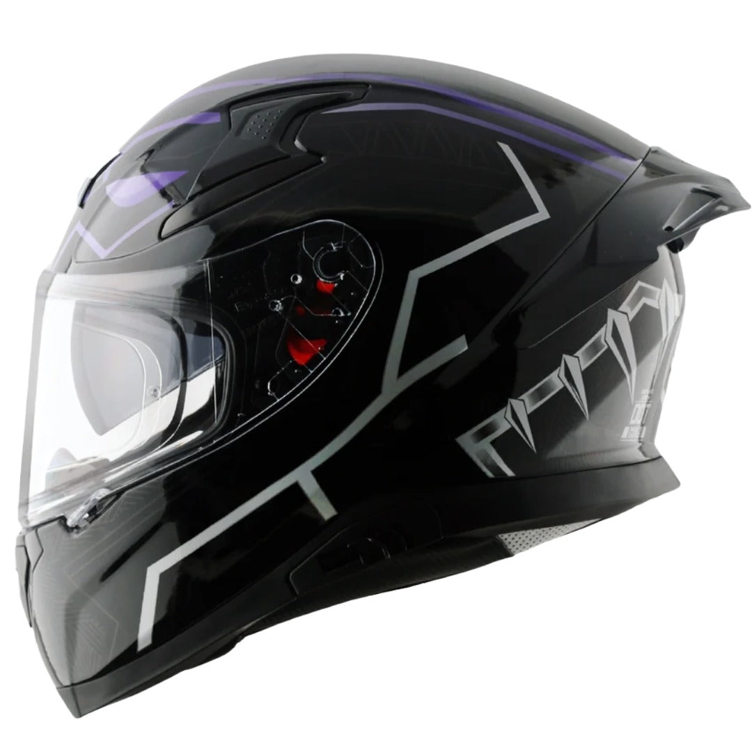 Axor Apex Marvel Black Panther ISI ECE and DOT Certified Full Face Helmet for Men and Women with Dual Visors