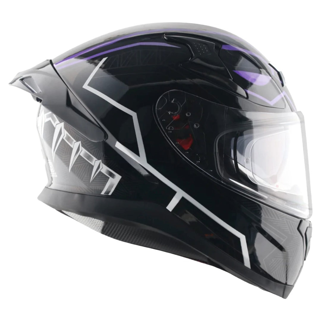 Axor Apex Marvel Black Panther ISI ECE and DOT Certified Full Face Helmet for Men and Women with Dual Visors