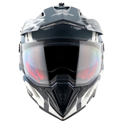 Axor X-Cross Speedometer ISI ECE and DOT Certified Premium Off-Road Full Face Helmet with Pinlock Fitted Dual Visors and Stylish Peak