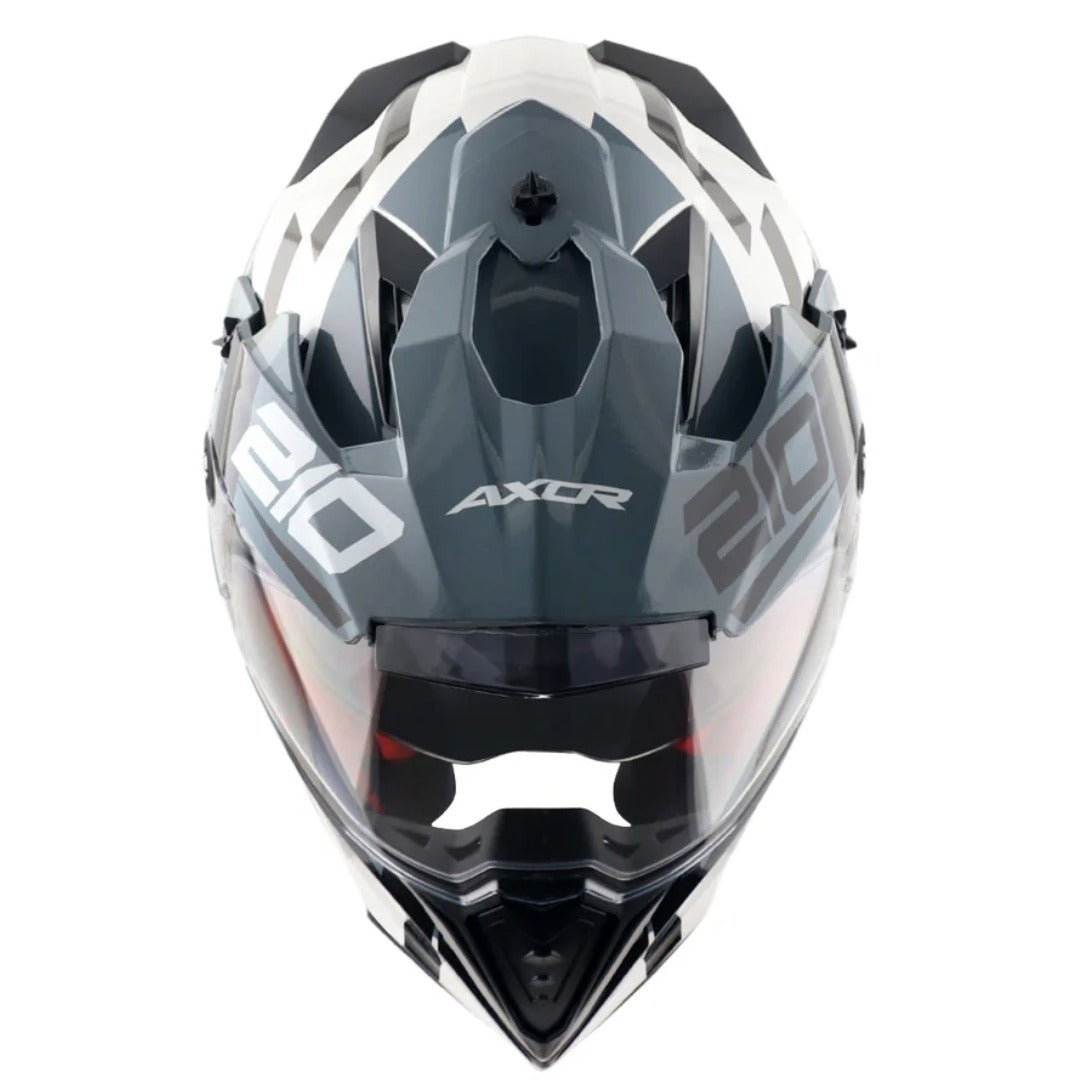 Axor X-Cross Speedometer ISI ECE and DOT Certified Premium Off-Road Full Face Helmet with Pinlock Fitted Dual Visors and Stylish Peak