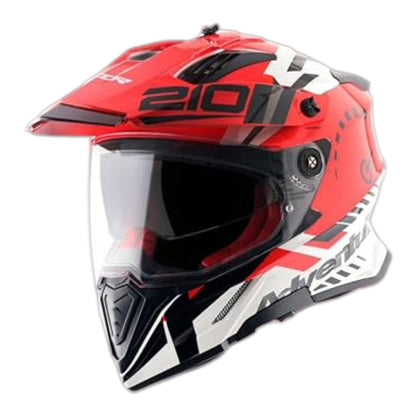 Axor X-Cross Speedometer ISI ECE and DOT Certified Premium Off-Road Full Face Helmet with Pinlock Fitted Dual Visors and Stylish Peak