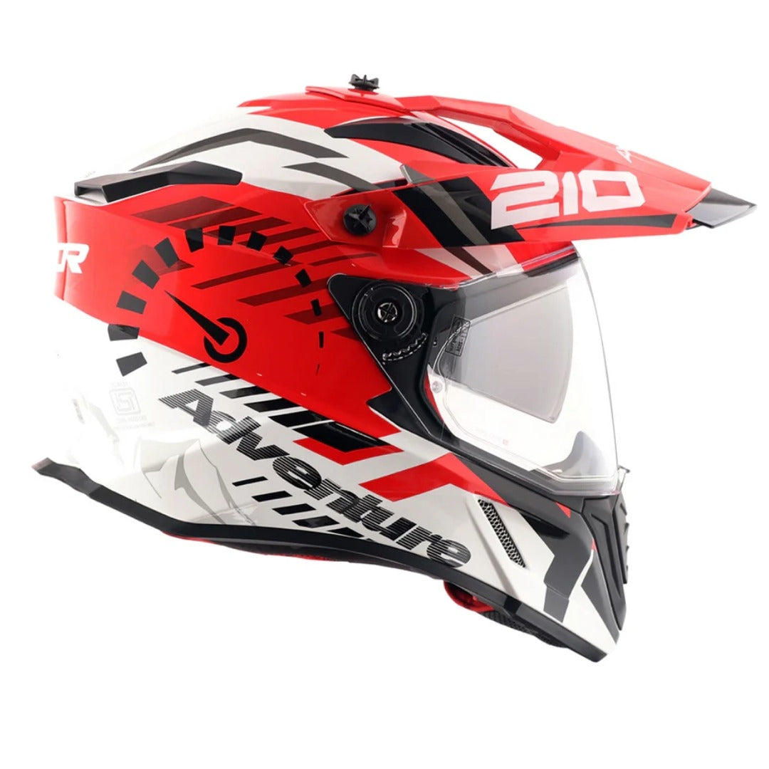 Axor X-Cross Speedometer ISI ECE and DOT Certified Premium Off-Road Full Face Helmet with Pinlock Fitted Dual Visors and Stylish Peak