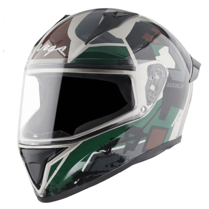 Vega Bolt Army ISI and DOT Certified Full Face Helmet with Clear Visor