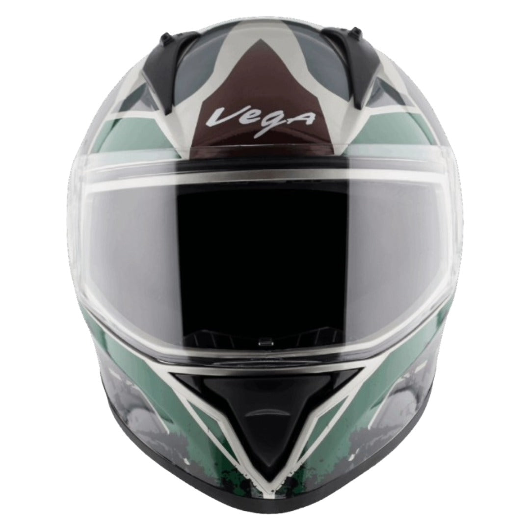 GUB Vega Bolt Army ISI and DOT Certified Full Face Helmet with Clear Visor