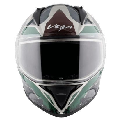 Vega Bolt Army ISI and DOT Certified Full Face Helmet with Clear Visor