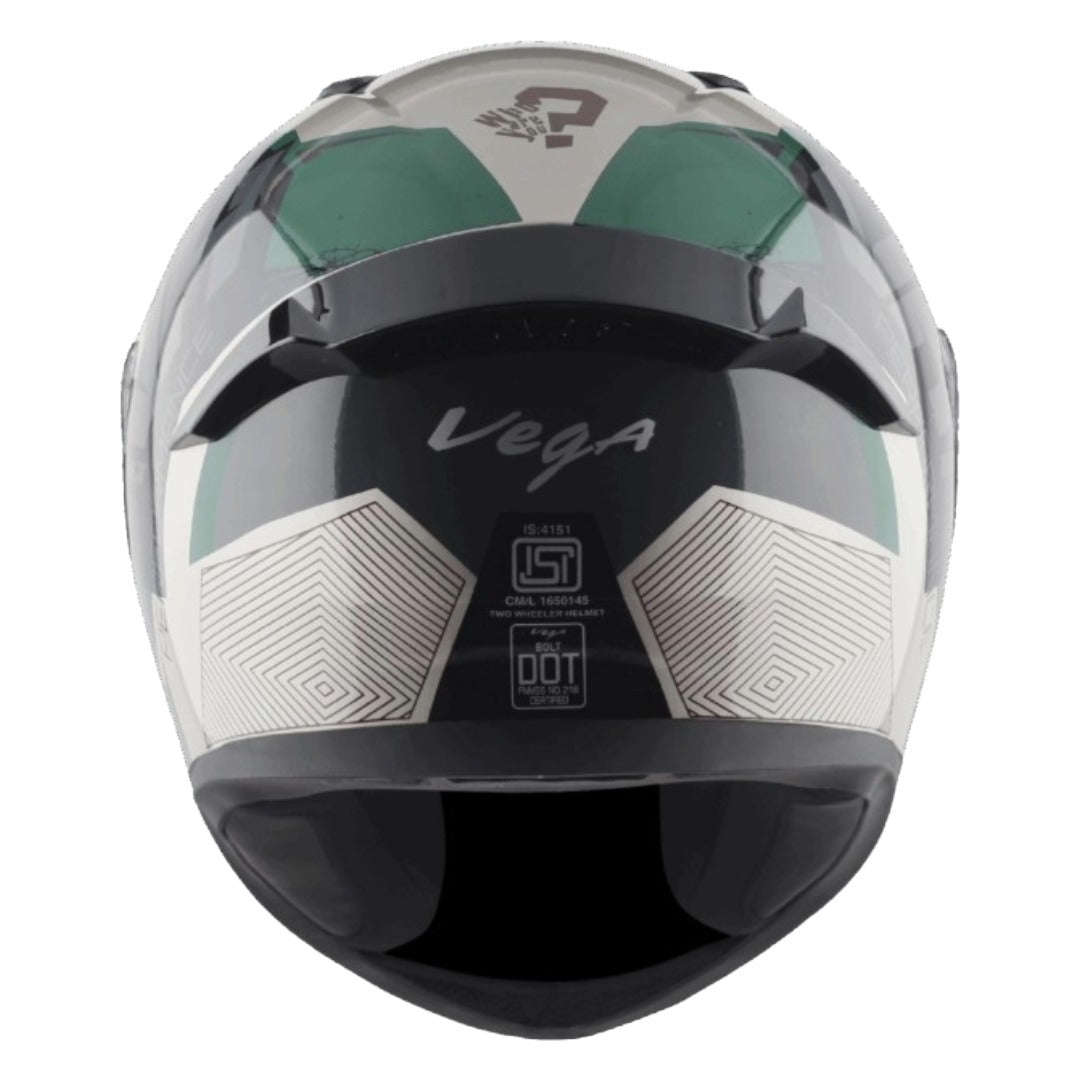 GUB Vega Bolt Army ISI and DOT Certified Full Face Helmet with Clear Visor