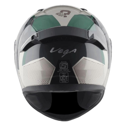Vega Bolt Army ISI and DOT Certified Full Face Helmet with Clear Visor