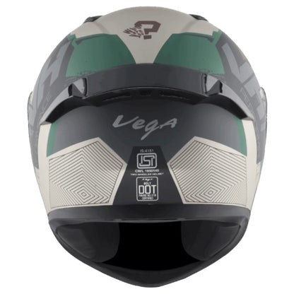 Vega Bolt Army ISI and DOT Certified Full Face Helmet with Clear Visor