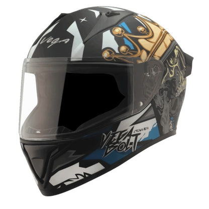 Vega Bolt Crown Men ISI and DOT Certified Full Face Helmet