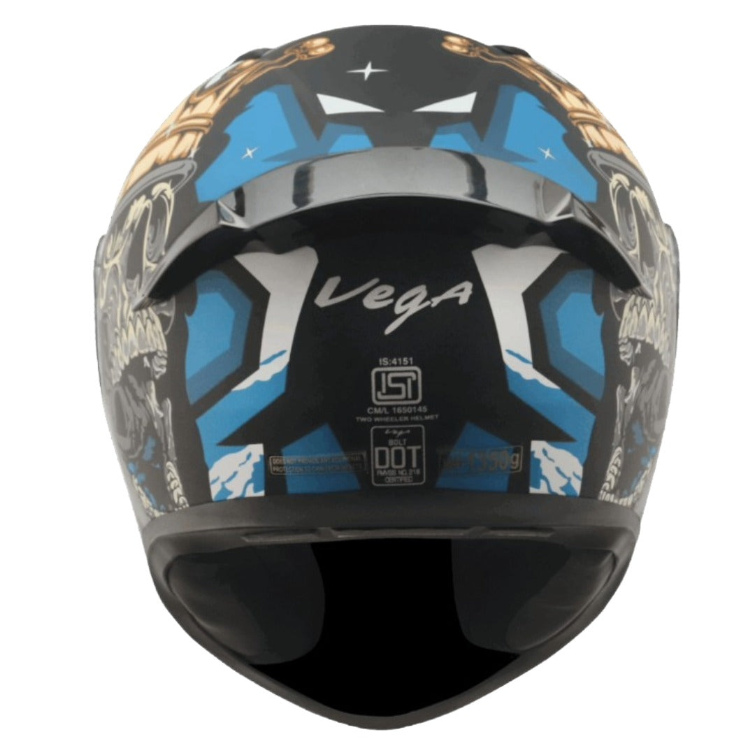 GUB Vega Bolt Crown Men ISI and DOT Certified Full Face Helmet