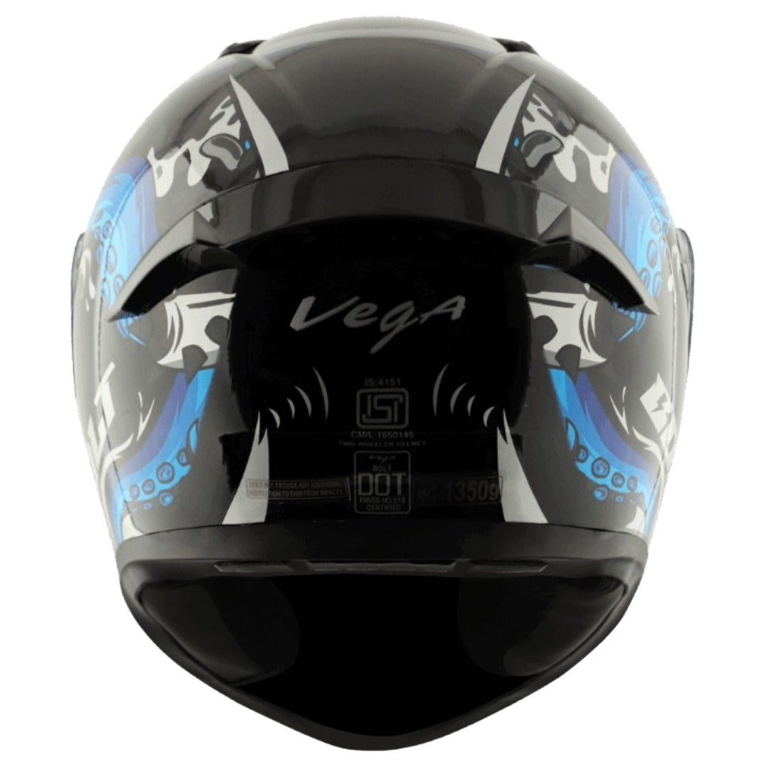 GUB Vega Bolt Octopus ISI and DOT Certified Full Face Helmet for Men with Clear Visor