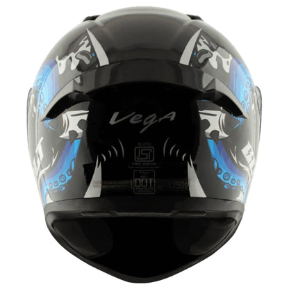 Vega Bolt Octopus ISI and DOT Certified Full Face Helmet for Men with Clear Visor