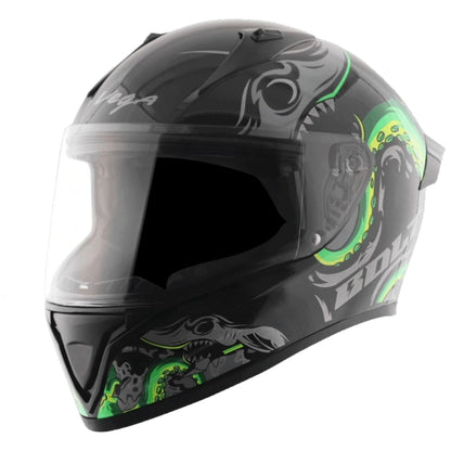 Vega Bolt Octopus ISI and DOT Certified Full Face Helmet for Men with Clear Visor