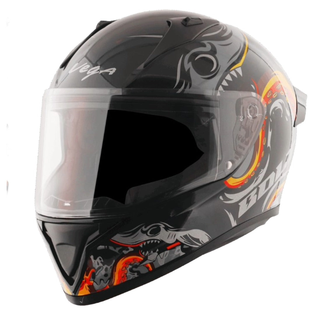 GUB Vega Bolt Octopus ISI and DOT Certified Full Face Helmet for Men with Clear Visor