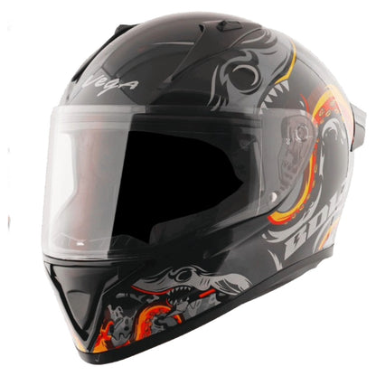 Vega Bolt Octopus ISI and DOT Certified Full Face Helmet for Men with Clear Visor