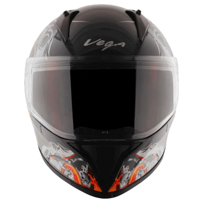 Vega Bolt Octopus ISI and DOT Certified Full Face Helmet for Men with Clear Visor