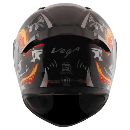 Vega Bolt Octopus ISI and DOT Certified Full Face Helmet for Men with Clear Visor