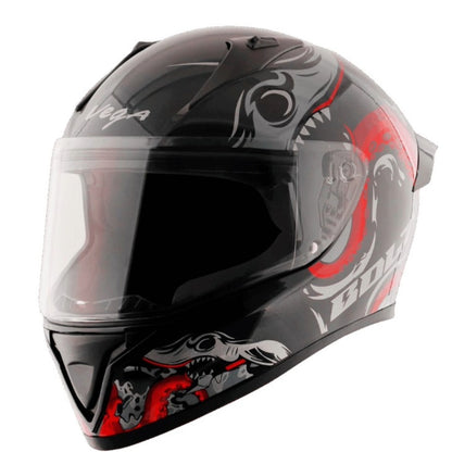 Vega Bolt Octopus ISI and DOT Certified Full Face Helmet for Men with Clear Visor