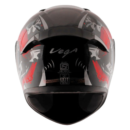 Vega Bolt Octopus ISI and DOT Certified Full Face Helmet for Men with Clear Visor