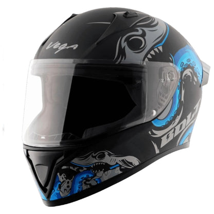 Vega Bolt Octopus ISI and DOT Certified Full Face Helmet for Men with Clear Visor