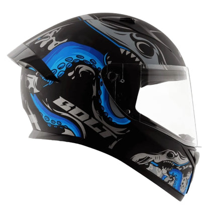 Vega Bolt Octopus ISI and DOT Certified Full Face Helmet for Men with Clear Visor