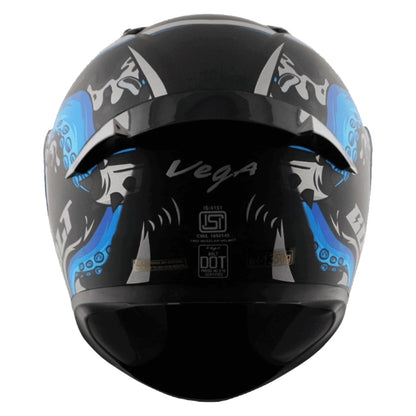Vega Bolt Octopus ISI and DOT Certified Full Face Helmet for Men with Clear Visor