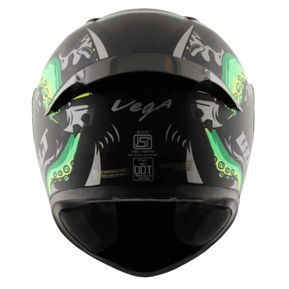 Vega Bolt Octopus ISI and DOT Certified Full Face Helmet for Men with Clear Visor