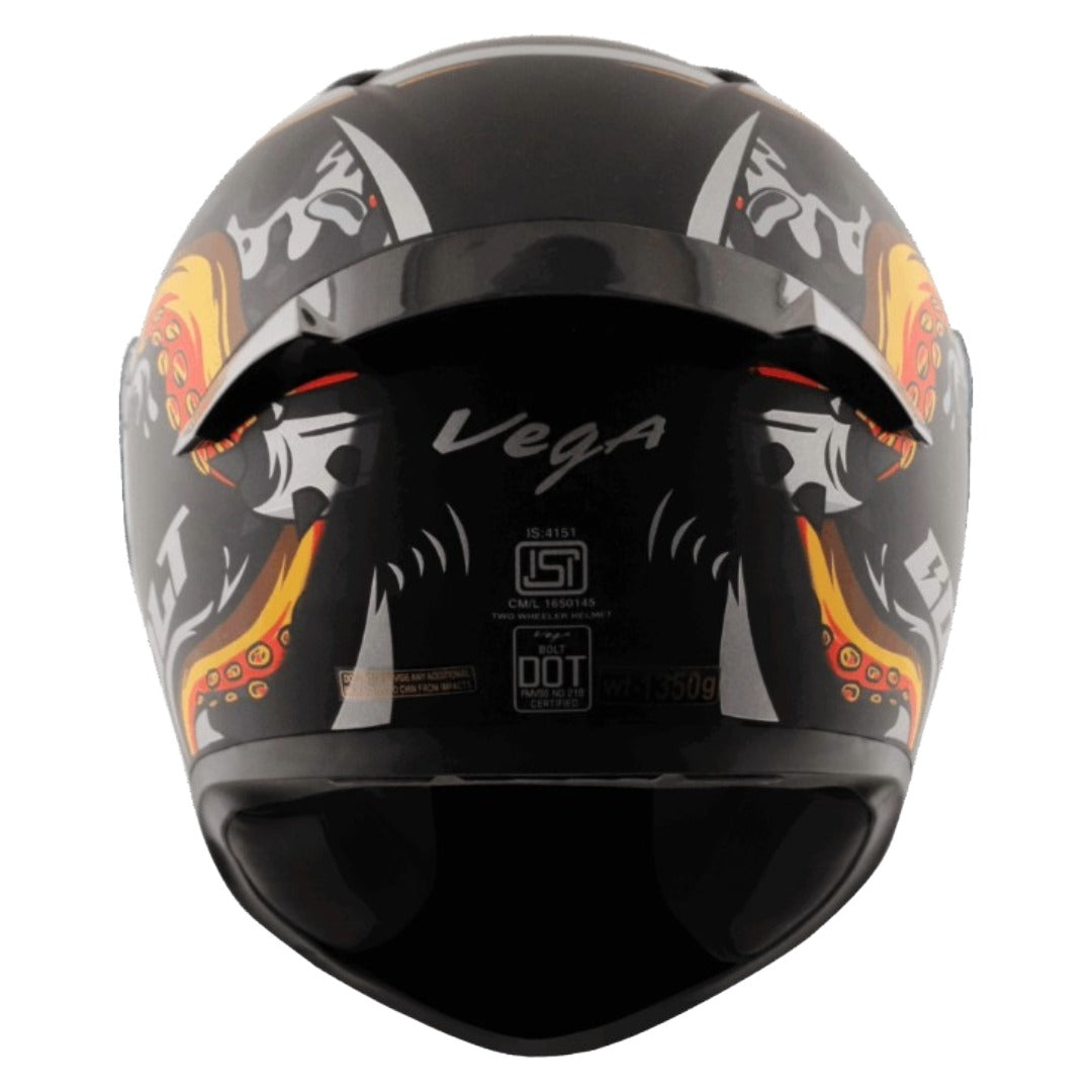 GUB Vega Bolt Octopus ISI and DOT Certified Full Face Helmet for Men with Clear Visor