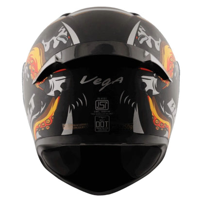 Vega Bolt Octopus ISI and DOT Certified Full Face Helmet for Men with Clear Visor