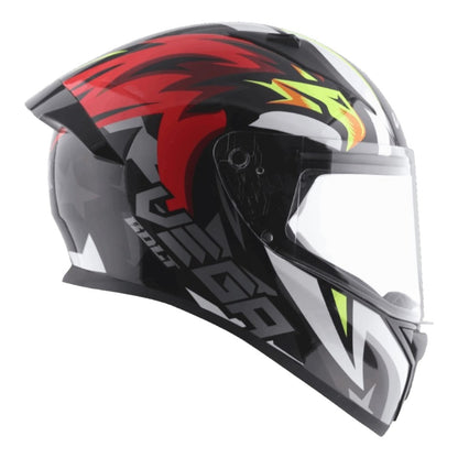 Vega Bolt Speedx ISI and DOT Certified Full Face Helmet for Men with Clear Visor
