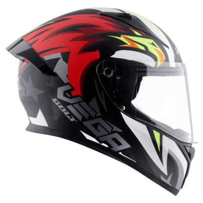 Vega Bolt Speedx ISI and DOT Certified Full Face Helmet for Men with Clear Visor
