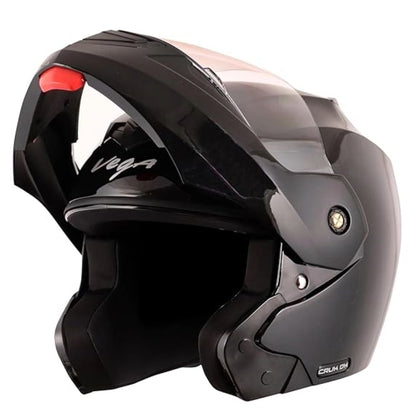 Vega Crux ISI Certified Flip-Up Helmet for Men and Women with Clear Visor