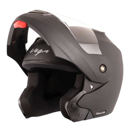Vega Crux ISI Certified Flip-Up Helmet for Men and Women with Clear Visor