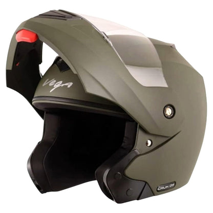 Vega Crux ISI Certified Flip-Up Helmet for Men and Women with Clear Visor